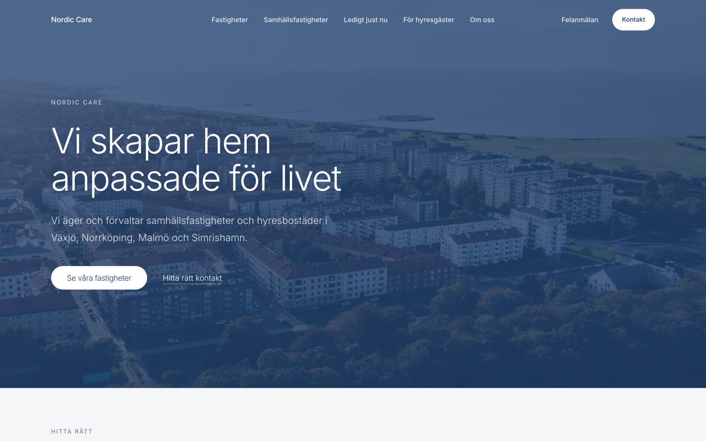 Startsidan på nordiccare.se